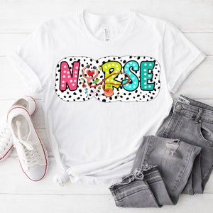 Nurse PNG, Colorful, Dalmatian Dots, Medical, Occupation, Digital Gile, Sublimation Download, DTF