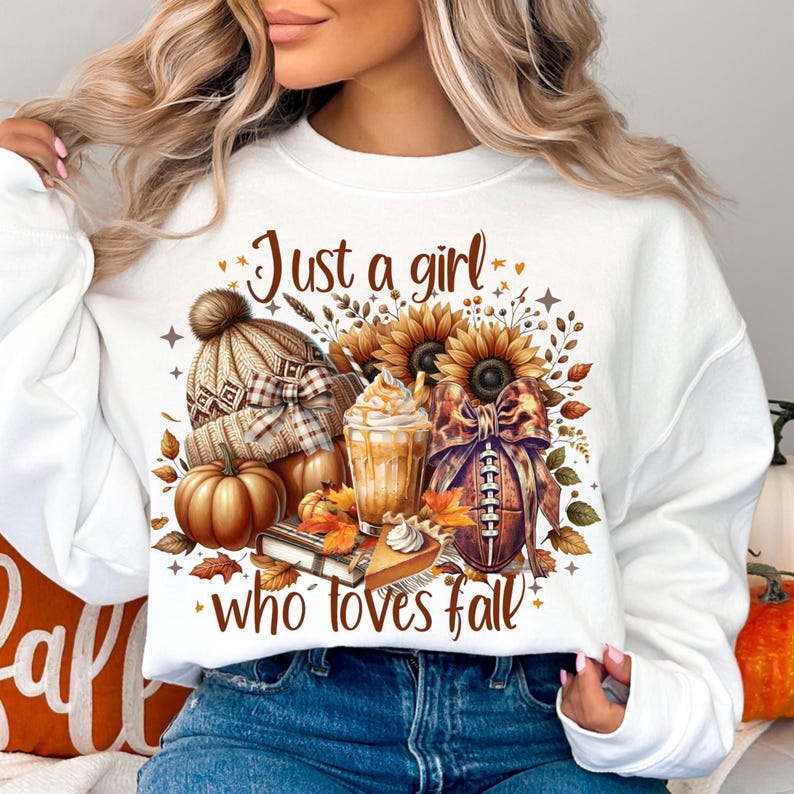 Solo una ragazza che ama l'autunno Png, Autunno Png, Autunno png, Design a sublimazione, Design per maglietta, Stagione accogliente png Sublimazione immagine 2
