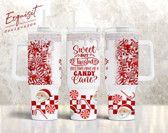 Christmas Tumbler Wrap, 40oz Candy Cane, Sweet But Twisted PNG, Gift for Christmas, 40oz Quencher Tumbler, Christnmas Tumber,Merry Christmas