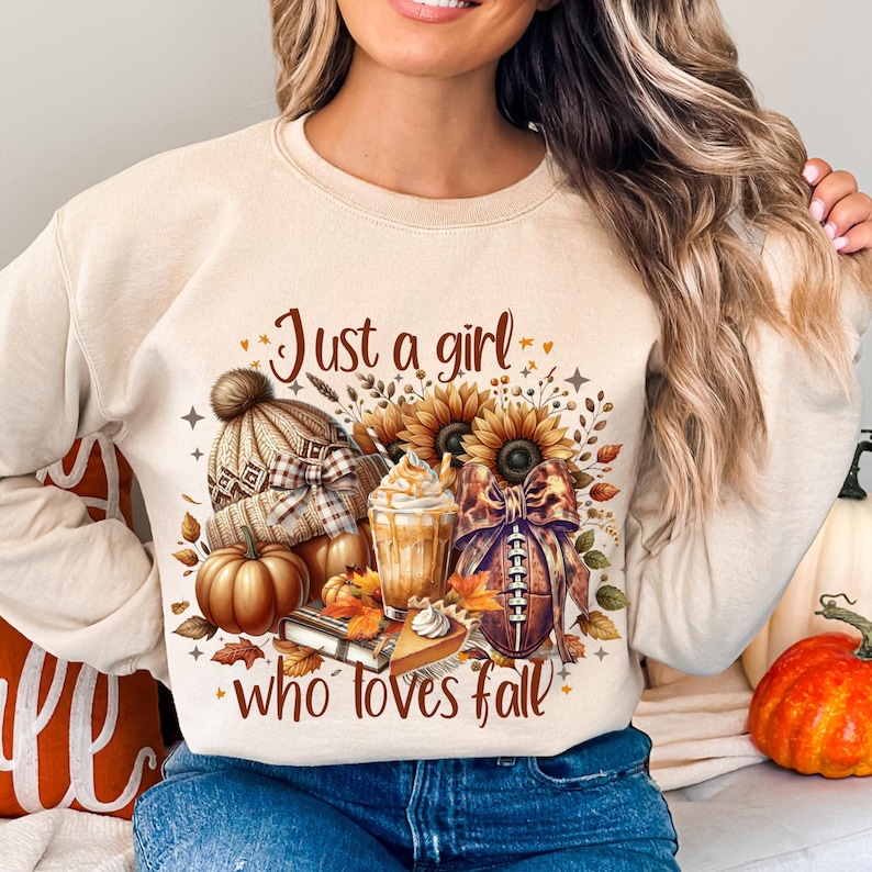 Solo una ragazza che ama l'autunno Png, Autunno Png, Autunno png, Design a sublimazione, Design per maglietta, Stagione accogliente png Sublimazione immagine 3