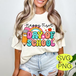 Happy First Day Of School Png, Teacher Pencil Png, Teacher Gift, Teacher Appreciation Gift, First Day Of School Png, Hello School Shirt