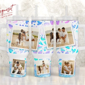 Custom Photo 40oz Tumbler Wrap: Family Valentine Gift (PNG Download)