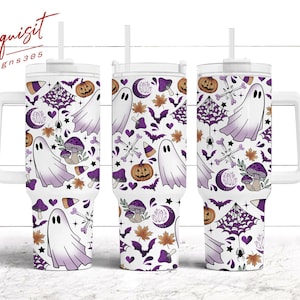 Spooky Vibes 40oz Tumbler, Cute Ghost Can Glass, 40oz Quencher Tumbler,  Fall Coffee, Fall Tumbler, Autumn Tumbler, Tis The Season Png