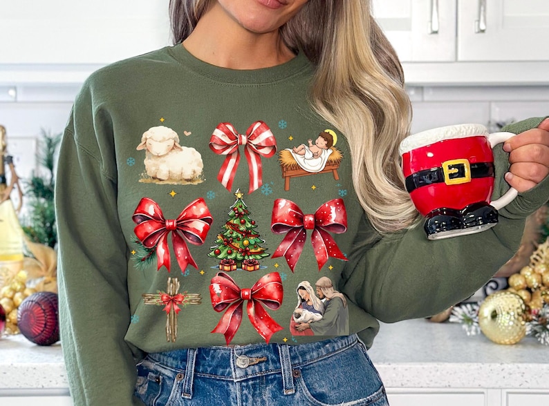 Christian Christmas Png, Coquette Jesus Christmas Png, Baby Jesus Png