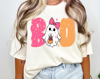 Cute Halloween Ghost Png, Ghost Floral Halloween png, Girly Halloween png, Spooky Season Png, Bow Halloween Vibes , Witchy Design