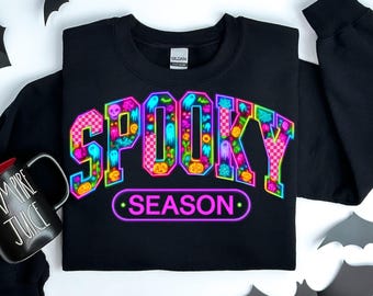 Neon Halloween PNG Bundle: Spooky Ghost, Checkered, Coquette (Digital Download)