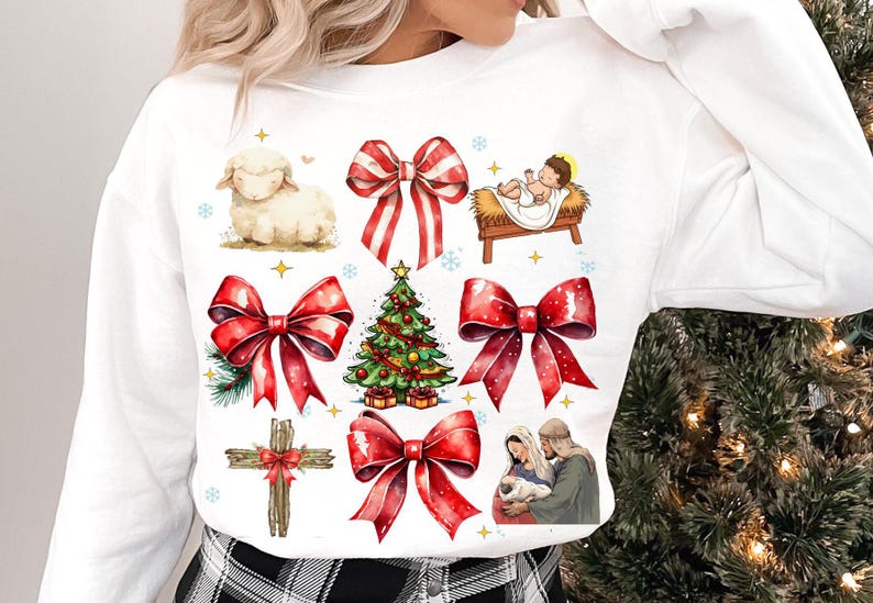 Christian Christmas Png, Coquette Jesus Christmas Png, Baby Jesus Png