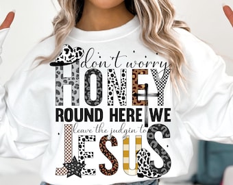 Western Faith PNG: Cowboy Boots, Leopard Print (Digital Download