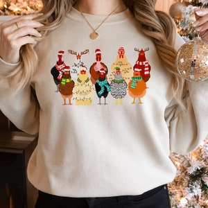 Christmas Chicken PNG: Santa Chickens, Farm Animals (Digital Download)