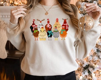 Christmas Chicken PNG: Santa Chickens, Farm Animals (Digital Download)
