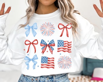 USA Coquette Bow PNG, Retro America PNG, 4 luglio PNG, Design a sublimazione PNG, Popular Now America PNG, Patriottico PNG, Girly PNG