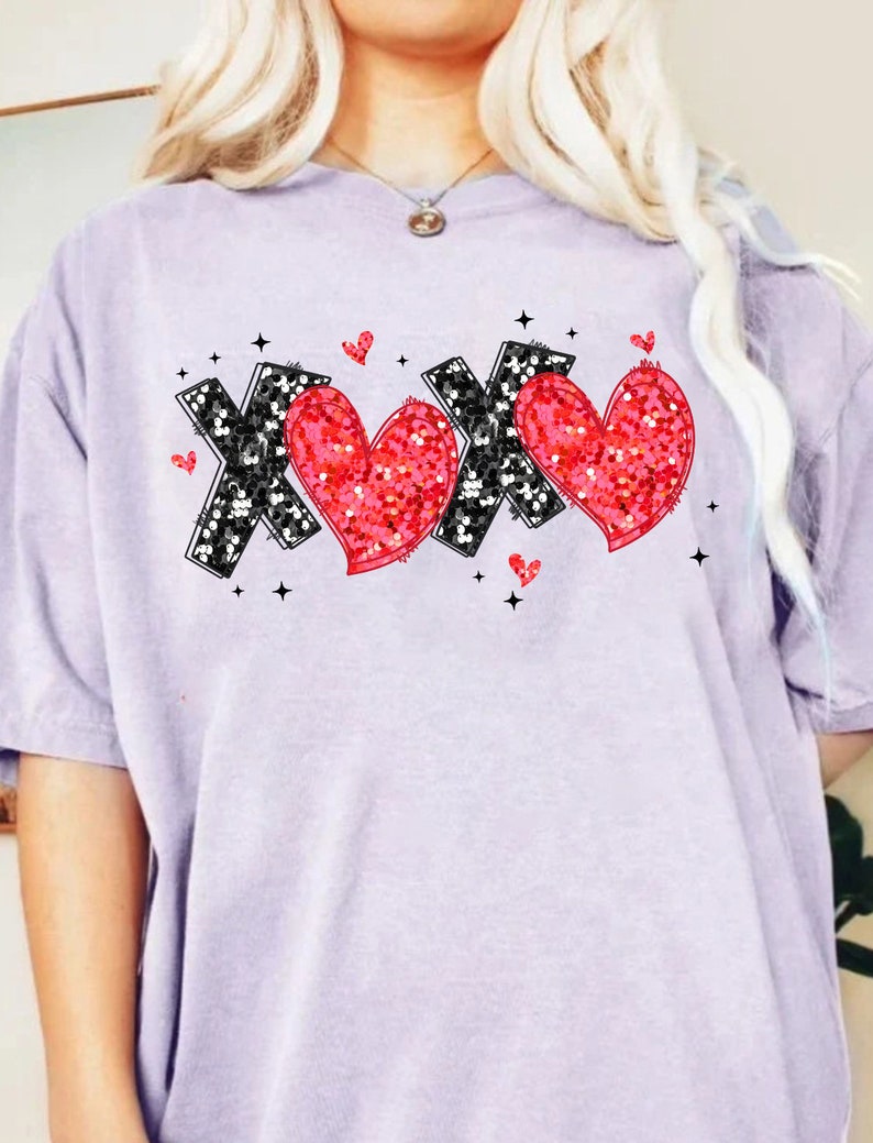Faux Sequin XOXO Valentine PNG: Glitter Doddle Design (digital Download ...