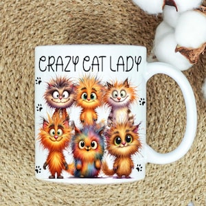 Cat Mug Wrap Cat Lovers Mug Wrap Sublimation Design PNG Funny Cat Mug PNG Press Design, Cats 11oz & 15oz Coffee Cup Template