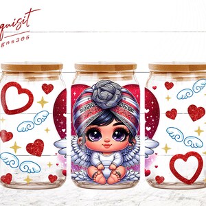Baby Angel Old School Chola Png,16oz Can Glass,Spanish Couple Valentine,Spanish Girl Valentine Wrap, Old School Cholo Girl Png, Digital File
