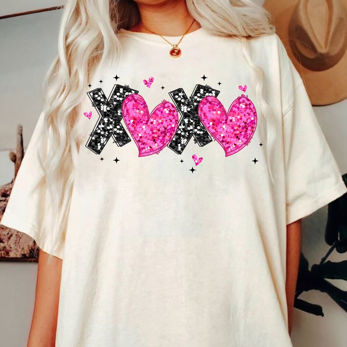 Faux Sequin XOXO Valentine PNG: Glitter Doddle Design (digital Download ...