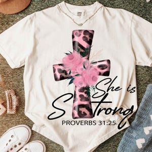She is Strong Proverbs 31:25 PNG - Christian Bible Verse (Digital Download)