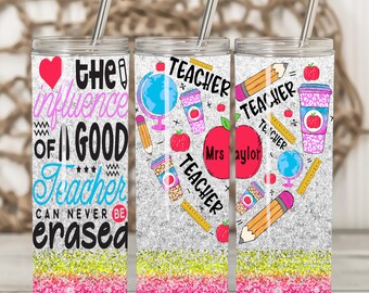 Leraar Tumbler Wrap PNG: gepersonaliseerd sublimatieontwerp (digitale download)