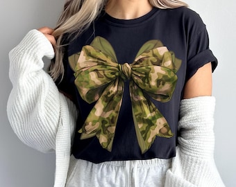 Camo Bow PNG: Coquette Camouflage Sublimation Design (Digital Download)