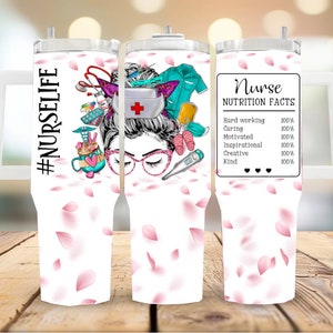 Nurse 40oz Quencher Tumbler Wrap, Gift For Nurse, Nurse Tumbler Png, Nurse Png, 40oz Tumbler Wrap, Digital Download, Nurse Printable