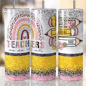 Glitter Teacher Tumbler Wrap, 20oz Skinny Tumbler, Teacher Life Tumbler, Teacher Sublimation Design, Teacher Fuel, PNG Instant Download