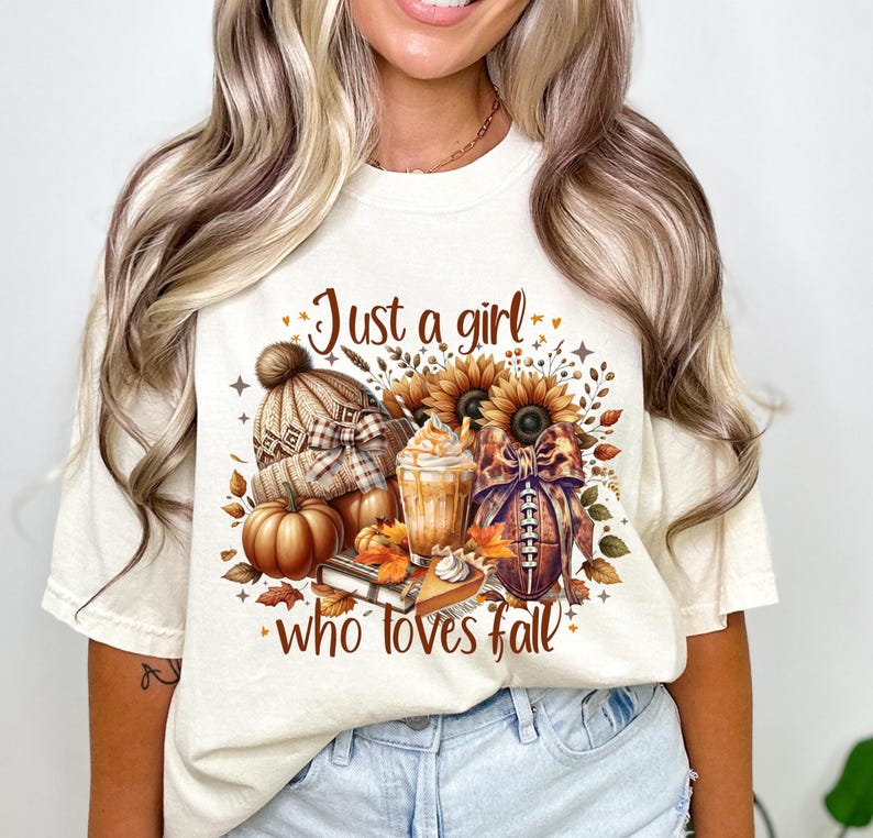 Solo una ragazza che ama l'autunno Png, Autunno Png, Autunno png, Design a sublimazione, Design per maglietta, Stagione accogliente png Sublimazione immagine 4