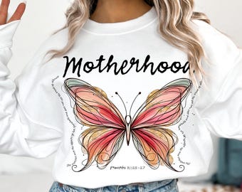 Christian Mom Butterfly PNG: Retro Bible Verse Design (Digital Download)