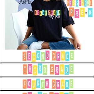 Retro Back to School Png Bundle, Pencil Rainbow Png, Custom Teacher png, Bright Dalmatian Dots, Dream Team, Pre-K 1st/2nd/3rd Grade