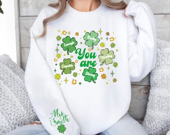 Personalized Teacher St Patrick's Day Shamrock PNG (Digital Download)