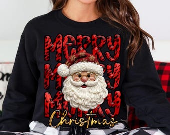Merry Christmas Santa Knüpfhaken Garn häkeln Png, Faux Yarn Leopard Png, Tis Die Saison Png, Realistische Weihnachtsmann Garn Urlaub Png