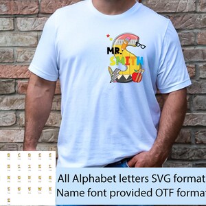 Diseño de maestro personalizado Svg, Nombre de maestro personalizado Png, Regreso a la escuela Svg, Primer día de clases, Personaliza tu nombre Svg, Maestro Svg,