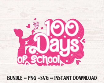 100 jours d'école SVG : fille poupée rose, appréciation de l'enseignant (téléchargement numérique)