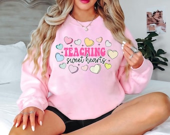 Teaching Sweethearts Svg: Retro Valentines Teacher Png (Digital Download)