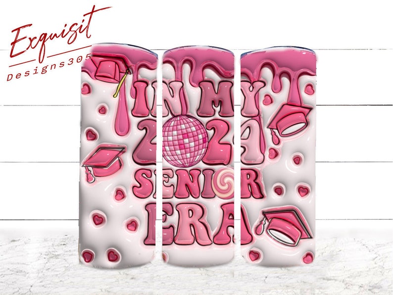 In My Senior Era Tumbler, 3D Inflated Class Off 2024, Senior 2024 Tumbler, 2024 Senior, High School Graduation, Back to School,Png Download image 1