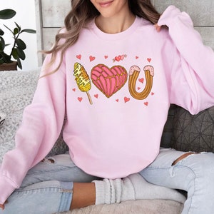 I Love U Conchas Elotes Churros PNG, Happy Valentine&#39;s Day PNG , Mexican Valentine Png, Mexican Bread Png, Valentine Gift PNG Sublimation
