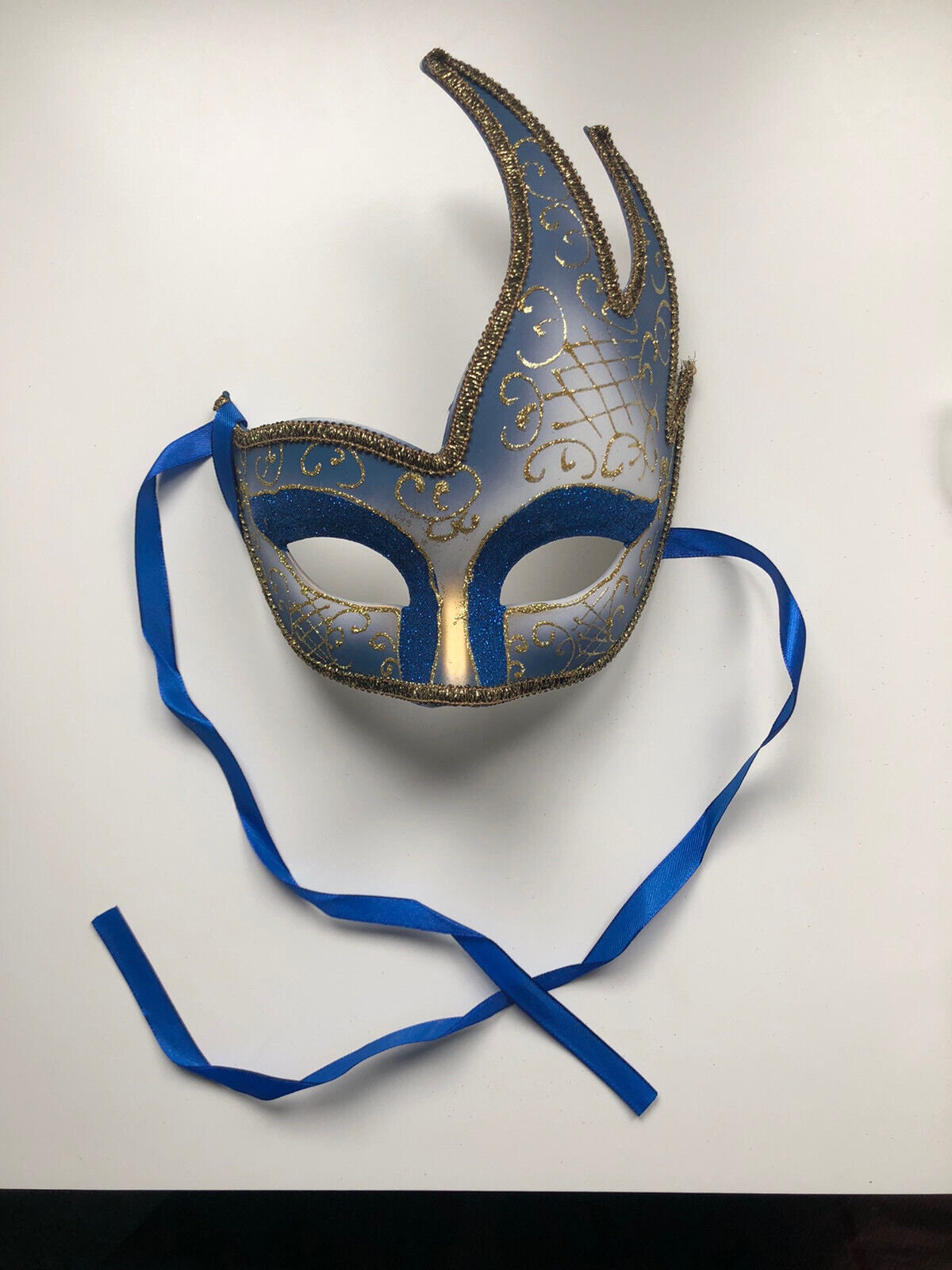 Blue Half Face Masquerade Mask Venetian Style New Years Eve Ball Unisex ...