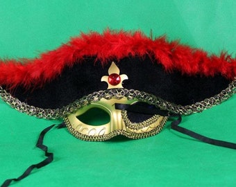 Pirate Halloween Masquerade Ball Venetian Mask. Fancy Dress Men's Women's Unisex Ball Masks