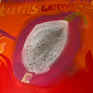 Spray acrylic painting/ Dragonfruit