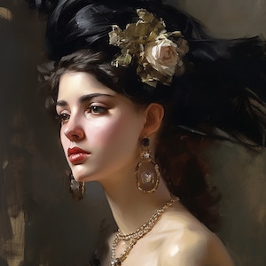 Woman Portrait. Vintage Wall Art. Portrait of a beautiful woman in a hat,digital art.DOWNLOAD