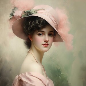 Vintage Woman in Hat | Instant Digital Download |Printable Portrait