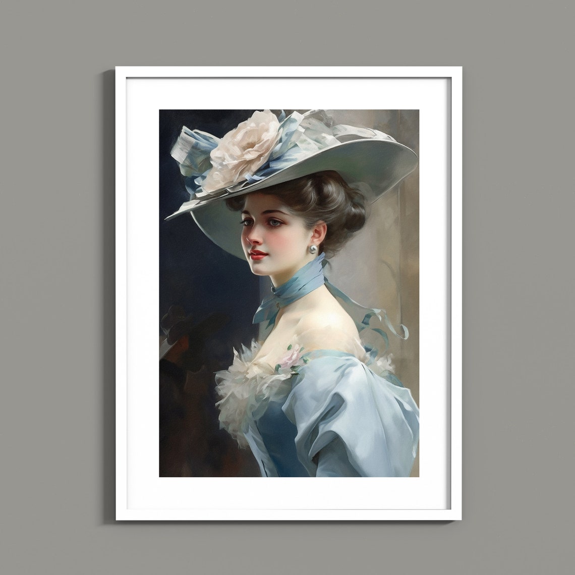 Vintage Woman in Large Hat | Instant Digital Download |printable ...