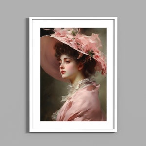 Vintage Woman in Large Hat | Instant Digital Download |Printable | Victorian Portrait