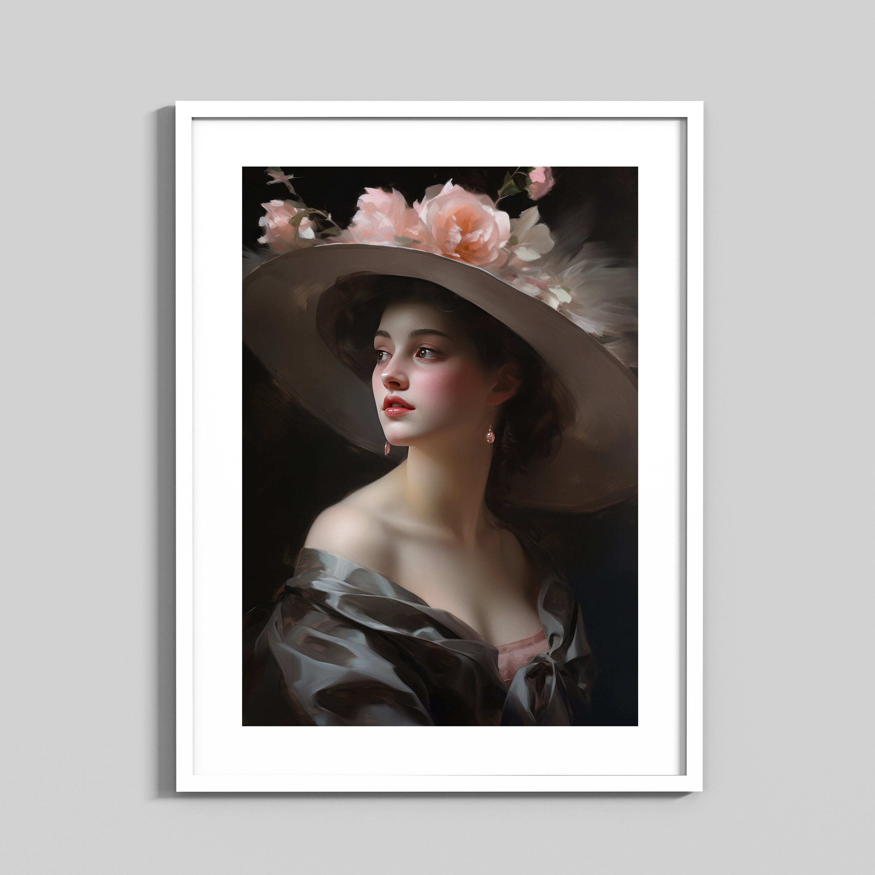 Vintage Woman in Large Hat | Instant Digital Download |printable ...