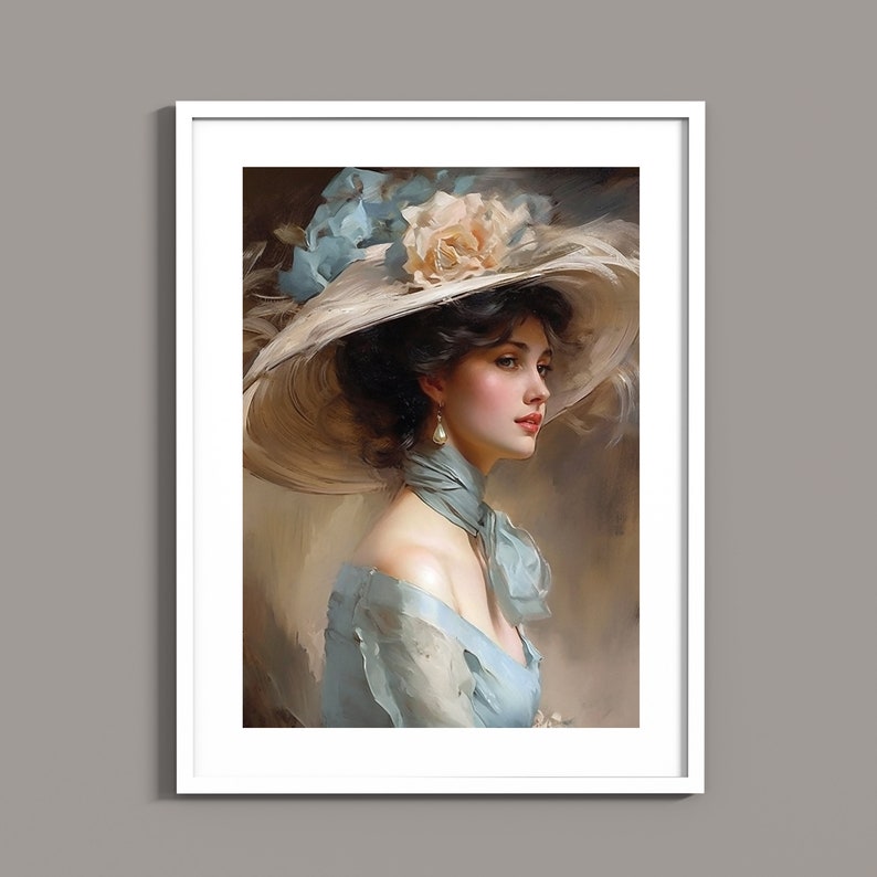 Vintage Woman in Large Hat Instant Digital Download printable Victorian ...