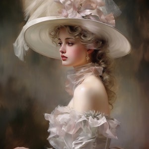 Vintage Woman in Large Hat | Instant Digital Download |Printable
