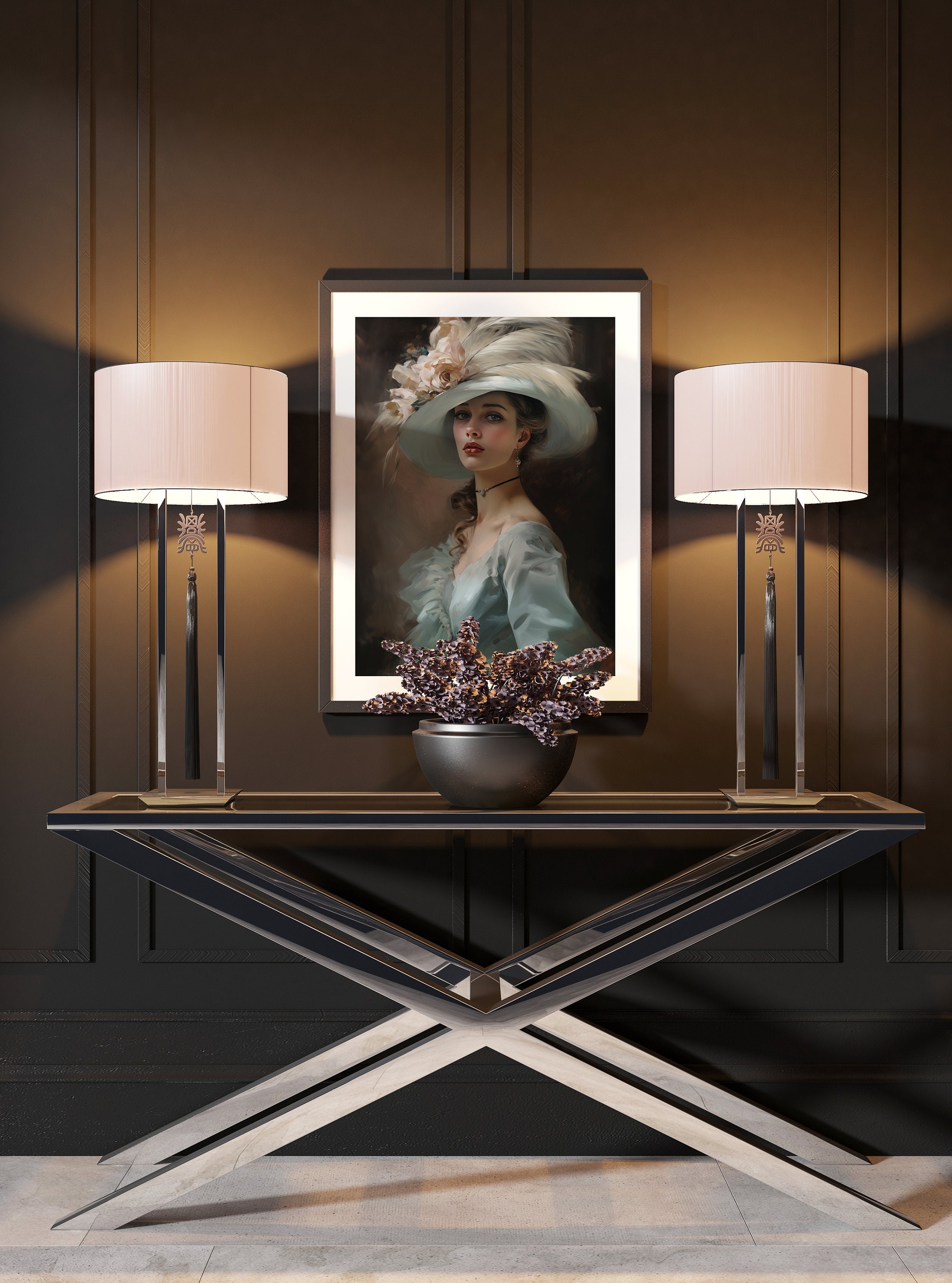 Vintage Woman in Large Hat | Instant Digital Download |printable ...