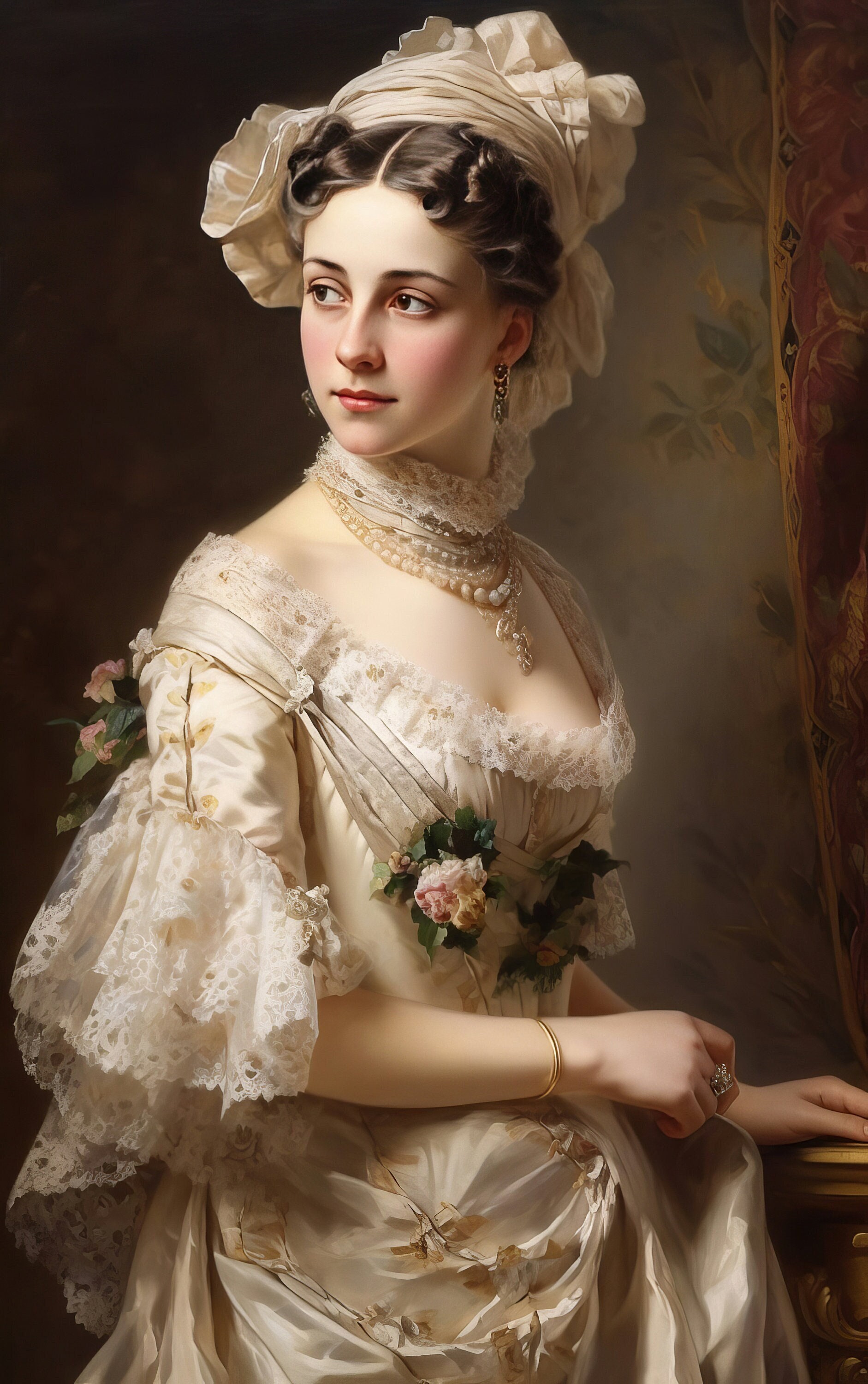 Medieval Beauty: Portrait of a Stunning Young Woman in an Elegant Era ...