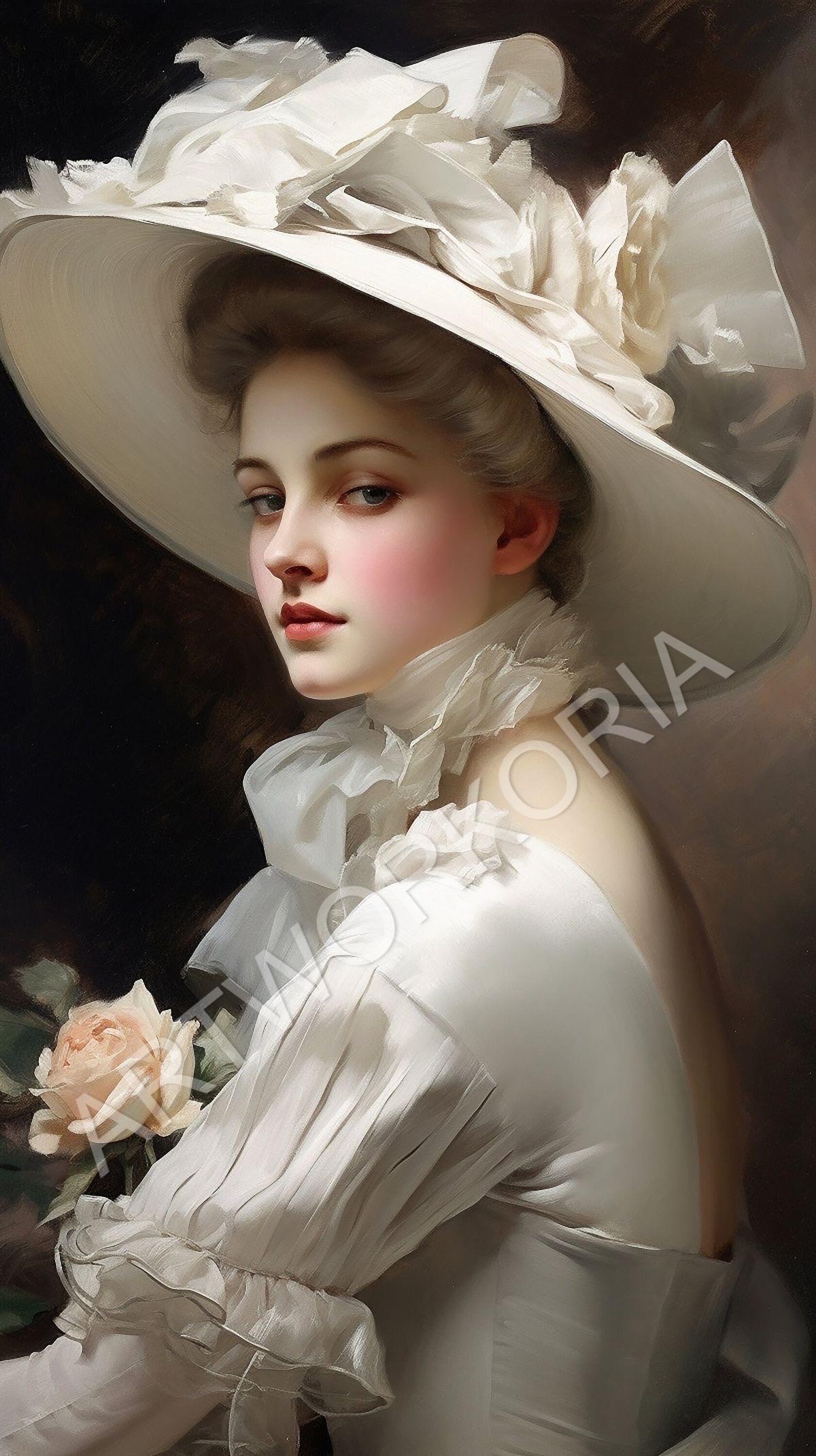 Vintage Woman in Large Hat | Instant Digital Download |printable ...