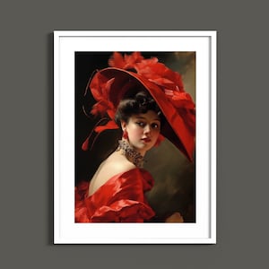 Vintage Woman in Large Hat | Instant Digital Download |Printable | Victorian Portrait