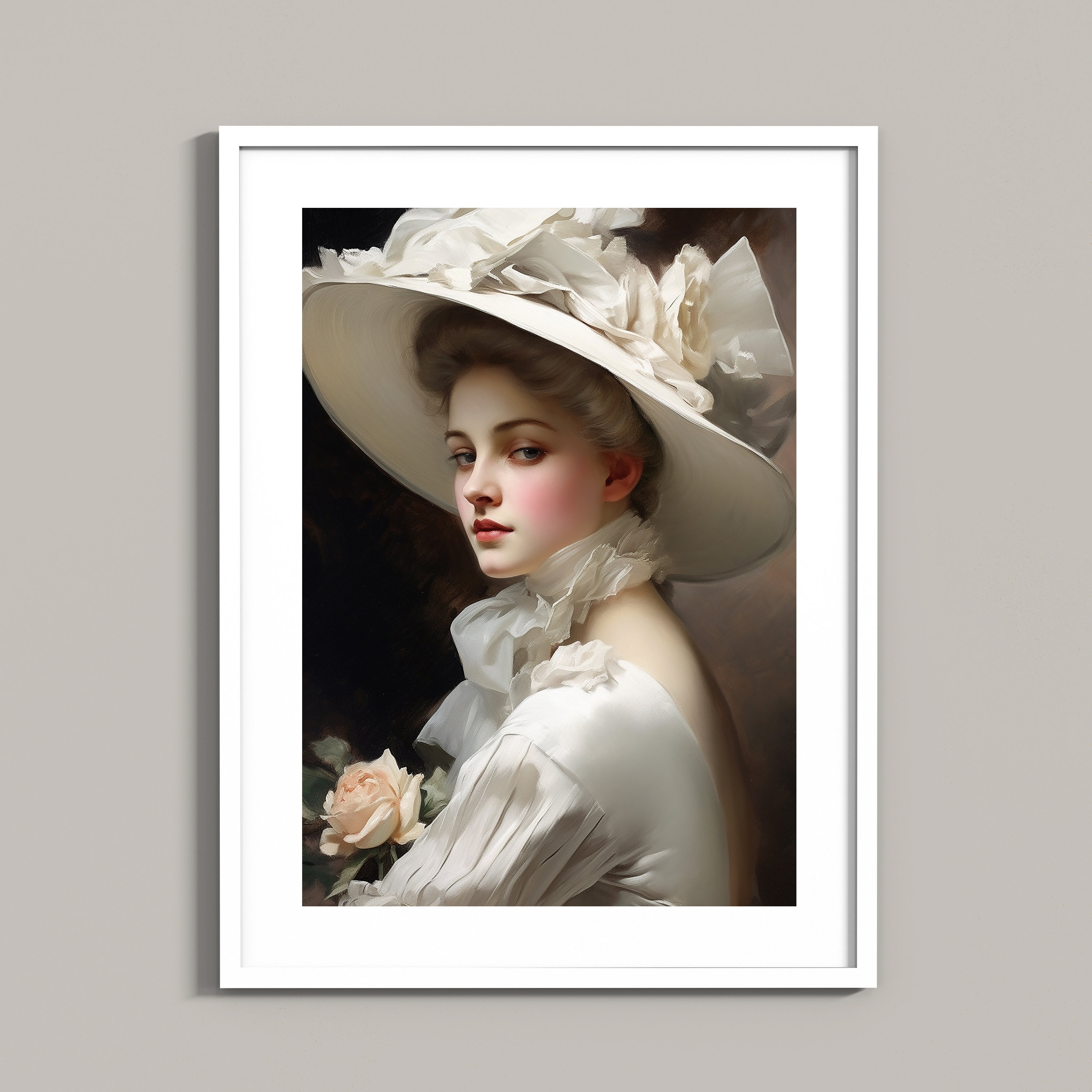 Vintage Woman in Large Hat | Instant Digital Download |printable ...