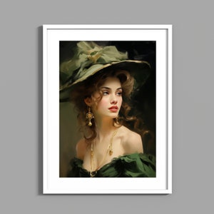 Vintage Woman in Large Hat | Instant Digital Download |Printable | Portrait